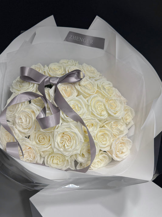 Eternal Snow White Roses